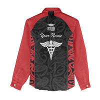 New Zealand Nurse RN 2026 Personalised Women Casual Shirt Red Maori Pattern Cultural Pride