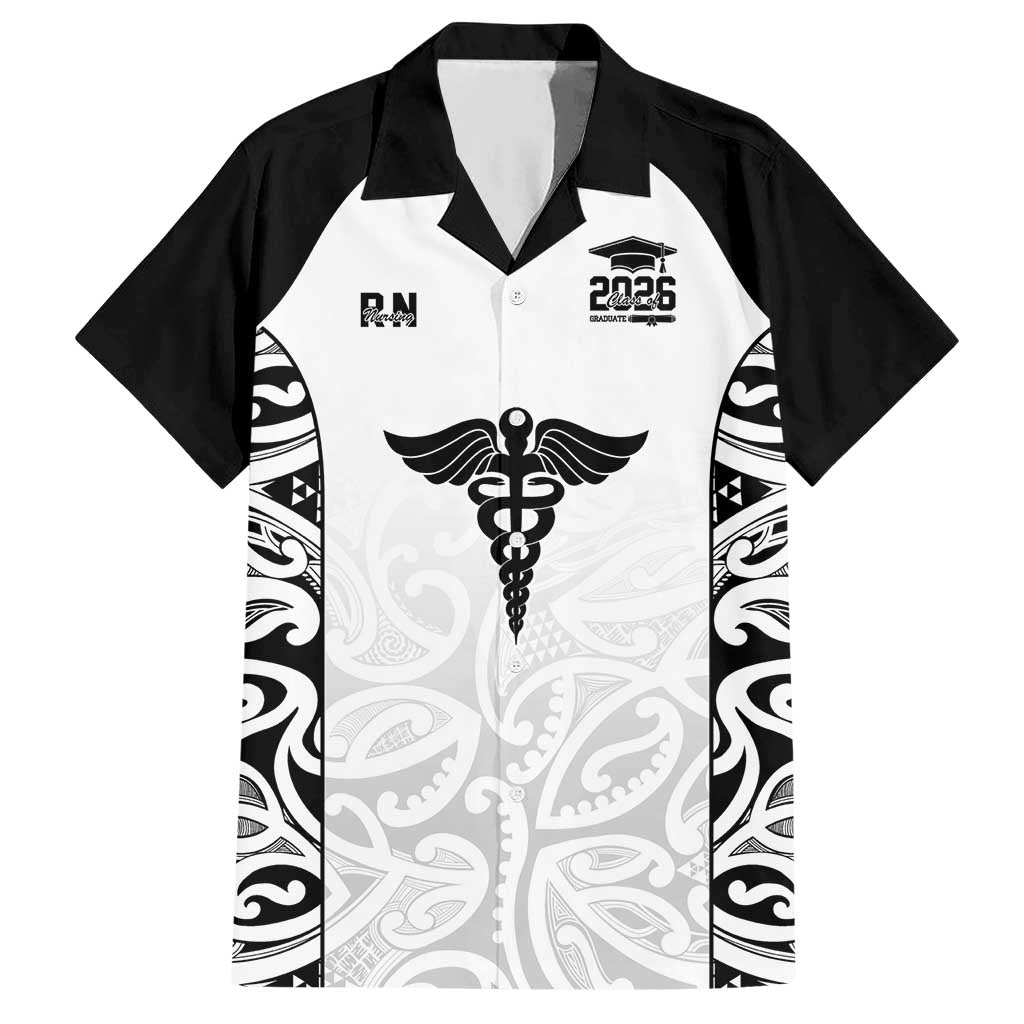 New Zealand Nurse RN 2026 Personalised Hawaiian Shirt White Maori Pattern Cultural Pride LT9 White - Polynesian Pride