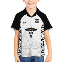New Zealand Nurse RN 2026 Personalised Kid Hawaiian Shirt White Maori Pattern Cultural Pride LT9 Kid White - Polynesian Pride