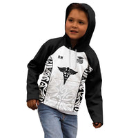 New Zealand Nurse RN 2026 Personalised Kid Hoodie White Maori Pattern Cultural Pride LT9 - Polynesian Pride