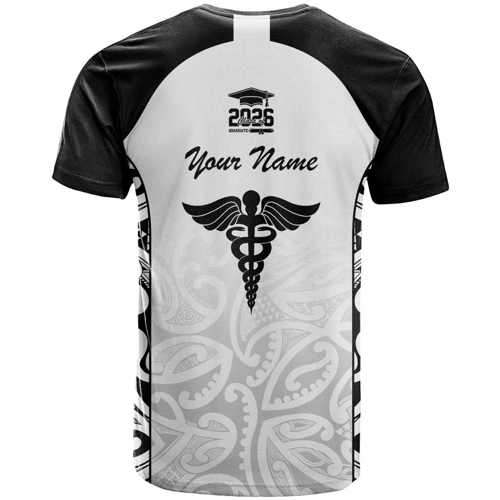 New Zealand Nurse RN 2026 Personalised T Shirt White Maori Pattern Cultural Pride LT9 - Polynesian Pride
