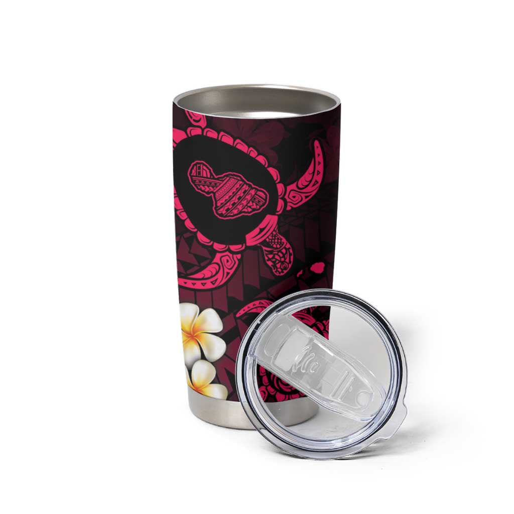 Hawaii Maui Islands Pacific Plumeria Tumbler Cup Pink Polynesian Tattoo