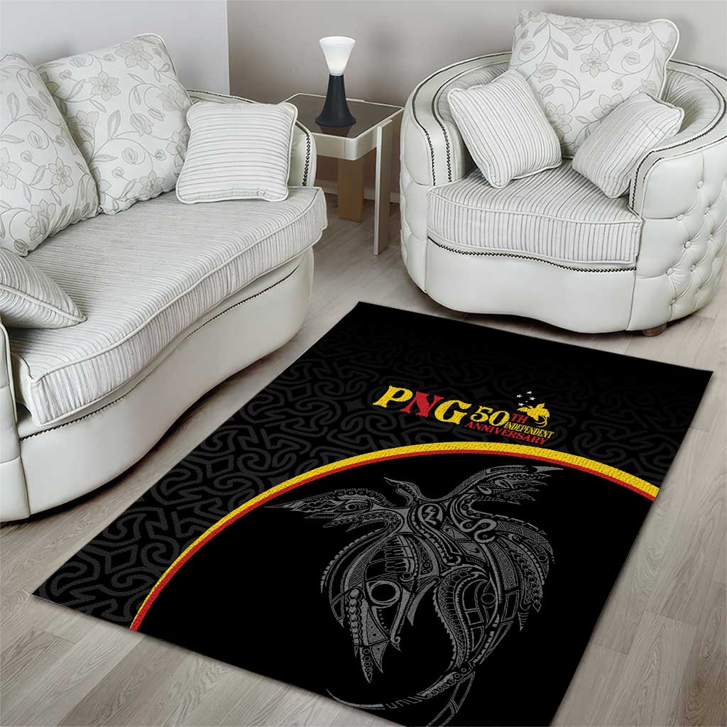 Papua New Guinea 50th Independence Day Area Rug Simple Oro Tapa Pattern - Polynesian Pride