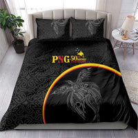 Papua New Guinea 50th Independence Day Bedding Set Simple Oro Tapa Pattern - Polynesian Pride