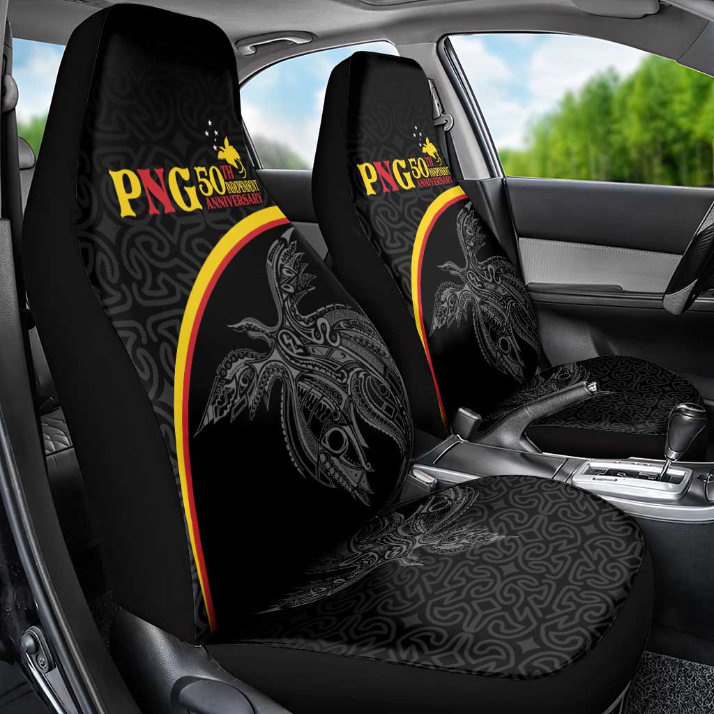 Papua New Guinea 50th Independence Day Car Seat Cover Simple Oro Tapa Pattern - Polynesian Pride