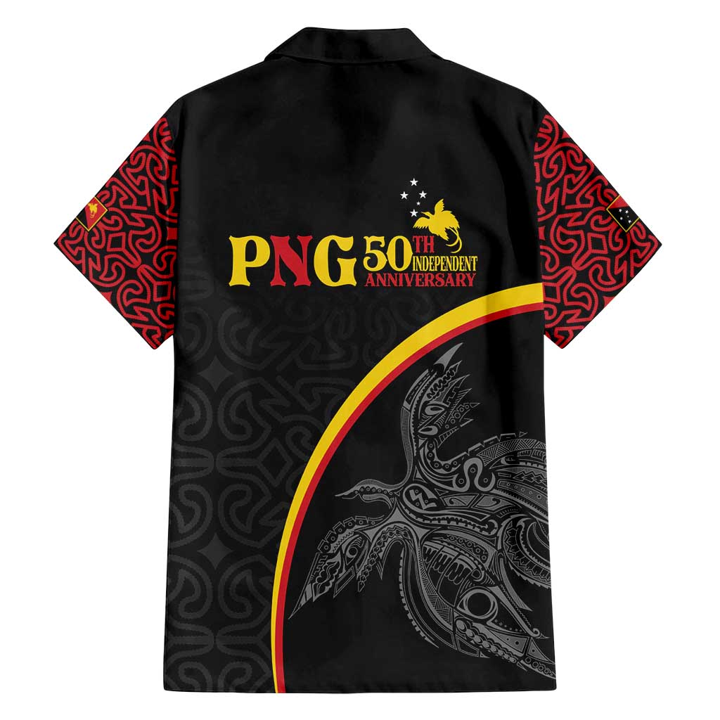 Papua New Guinea 50th Independence Day Family Matching Long Sleeve Bodycon Dress and Hawaiian Shirt Simple Oro Tapa Pattern - Polynesian Pride