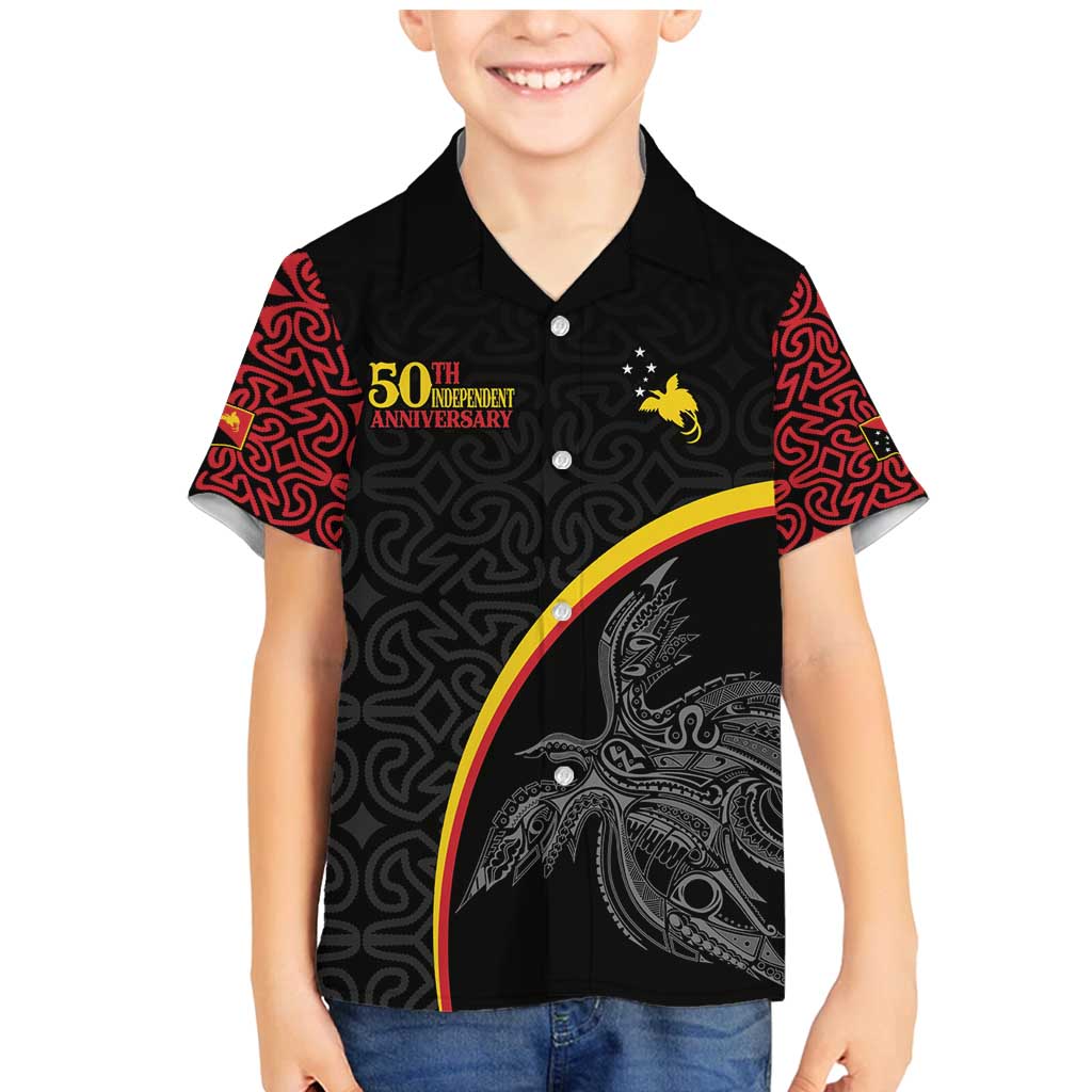 Papua New Guinea 50th Independence Day Family Matching Mermaid Dress and Hawaiian Shirt Simple Oro Tapa Pattern - Polynesian Pride