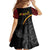 Papua New Guinea 50th Independence Day Family Matching Off The Shoulder Long Sleeve Dress and Hawaiian Shirt Simple Oro Tapa Pattern - Polynesian Pride