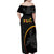 Papua New Guinea 50th Independence Day Family Matching Off Shoulder Maxi Dress and Hawaiian Shirt Simple Oro Tapa Pattern - Polynesian Pride