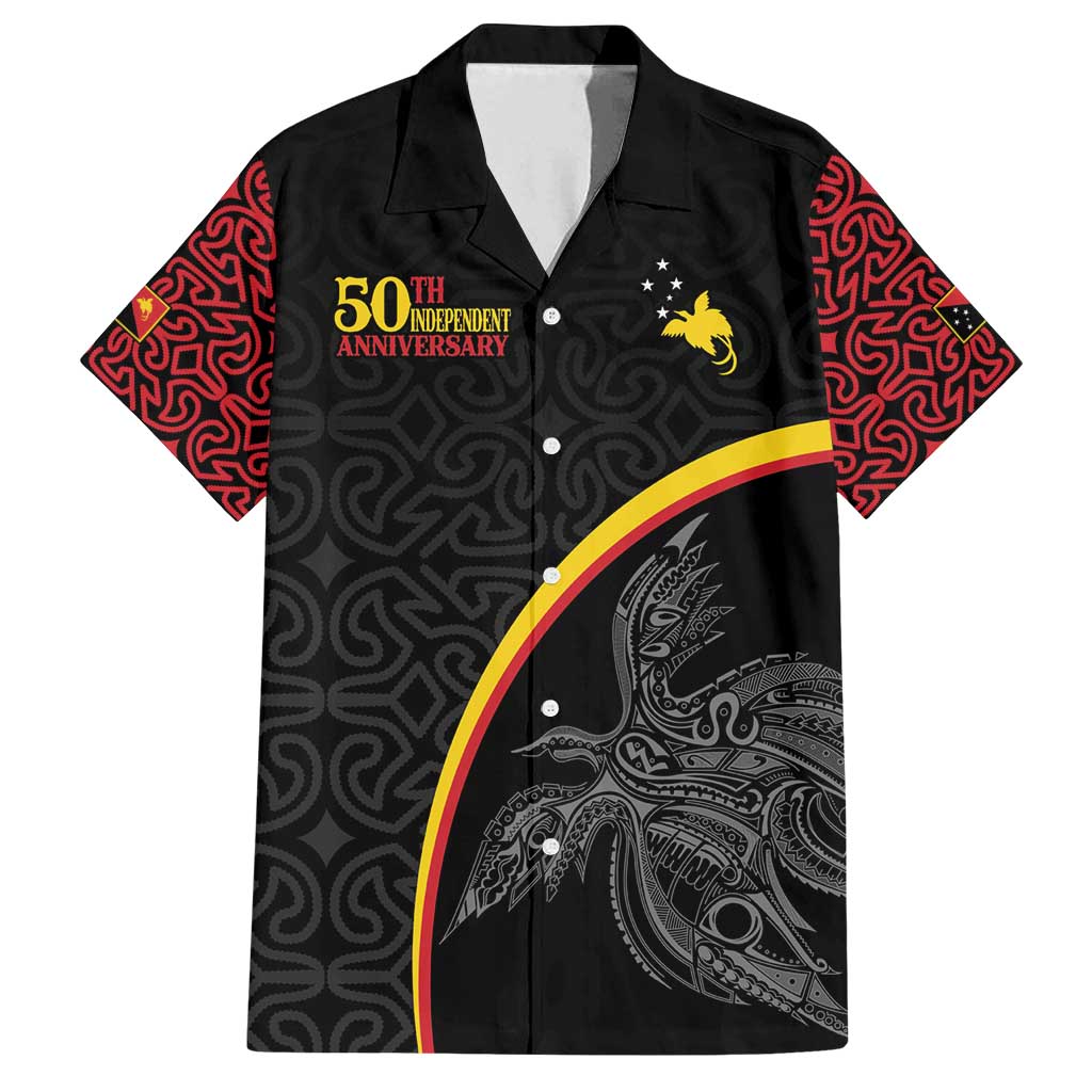 Papua New Guinea 50th Independence Day Family Matching Tank Maxi Dress and Hawaiian Shirt Simple Oro Tapa Pattern - Polynesian Pride