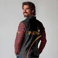 Papua New Guinea 50th Independence Day Long Sleeve Polo Shirt Simple Oro Tapa Pattern LT9 - Polynesian Pride