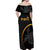 Papua New Guinea 50th Independence Day Off Shoulder Maxi Dress Simple Oro Tapa Pattern - Polynesian Pride