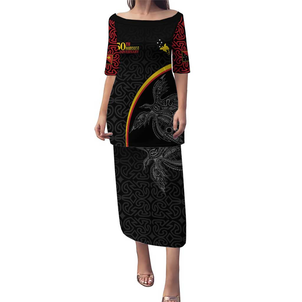 Papua New Guinea 50th Independence Day Puletasi Simple Oro Tapa Pattern - Polynesian Pride