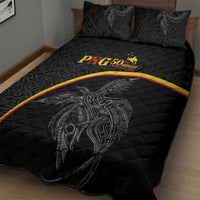 Papua New Guinea 50th Independence Day Quilt Bed Set Simple Oro Tapa Pattern - Polynesian Pride