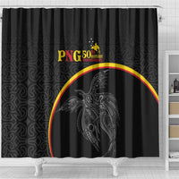 Papua New Guinea 50th Independence Day Shower Curtain Simple Oro Tapa Pattern - Polynesian Pride
