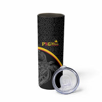 Papua New Guinea 50th Independence Day Skinny Tumbler Simple Oro Tapa Pattern - Polynesian Pride