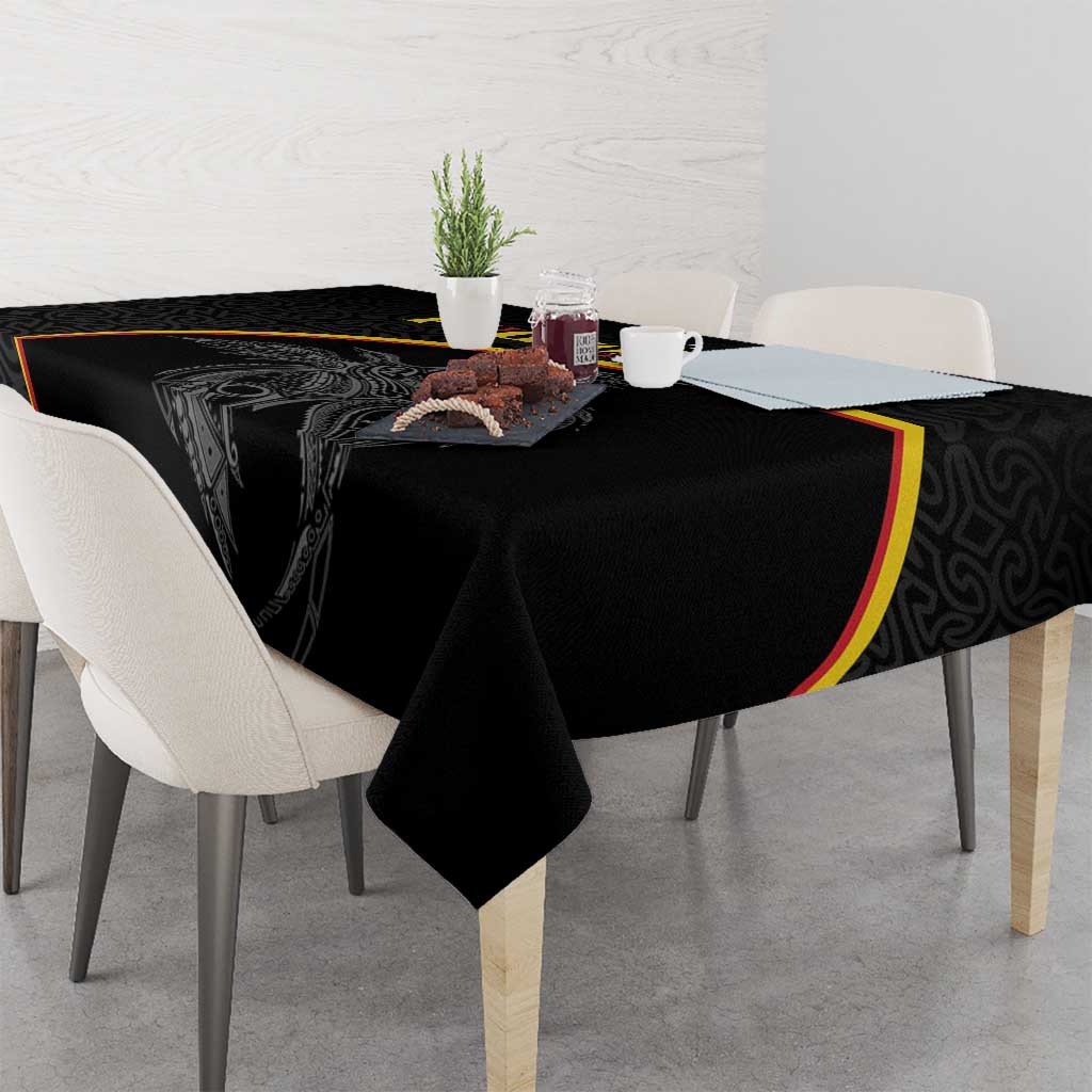 Papua New Guinea 50th Independence Day Tablecloth Simple Oro Tapa Pattern - Polynesian Pride