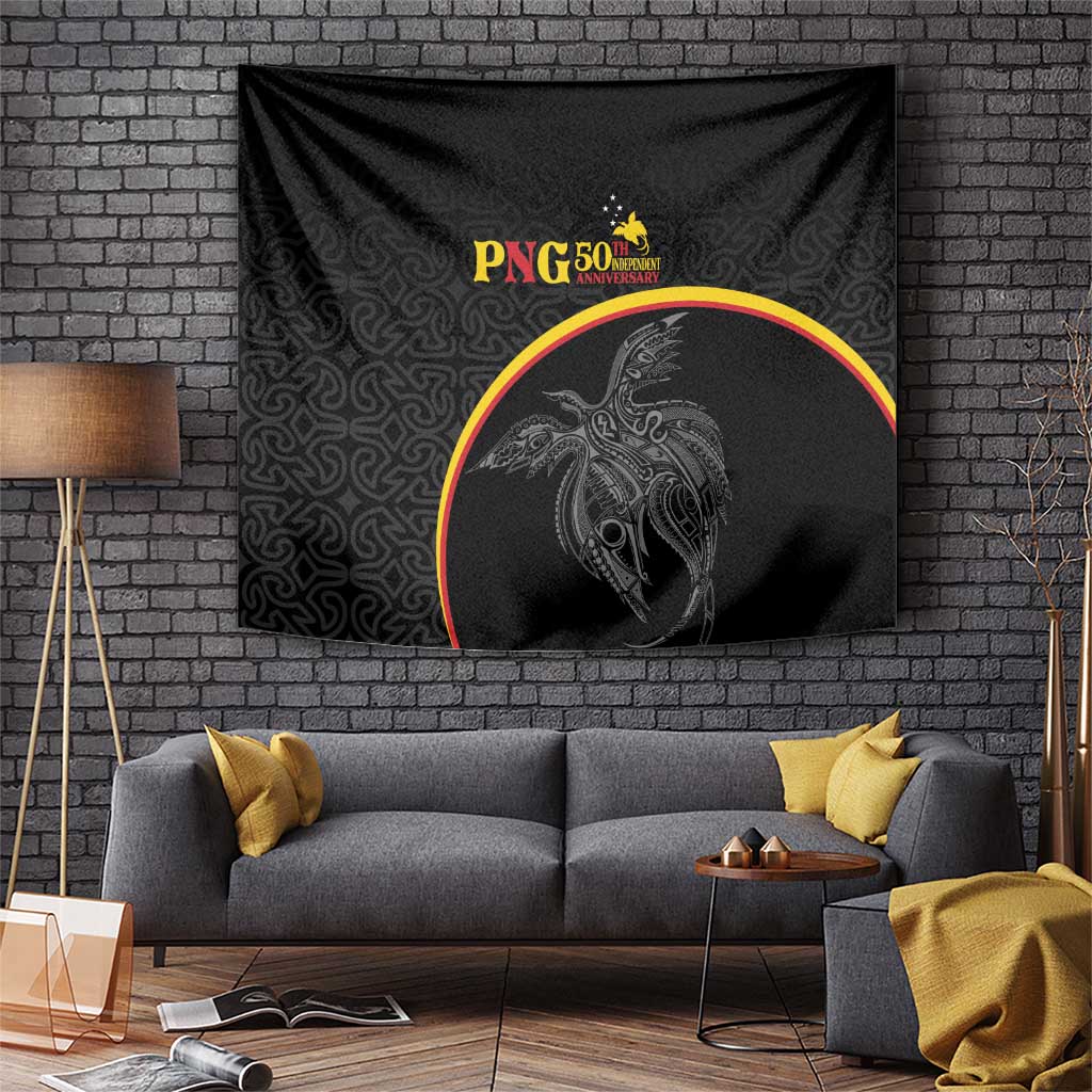 Papua New Guinea 50th Independence Day Tapestry Simple Oro Tapa Pattern - Polynesian Pride