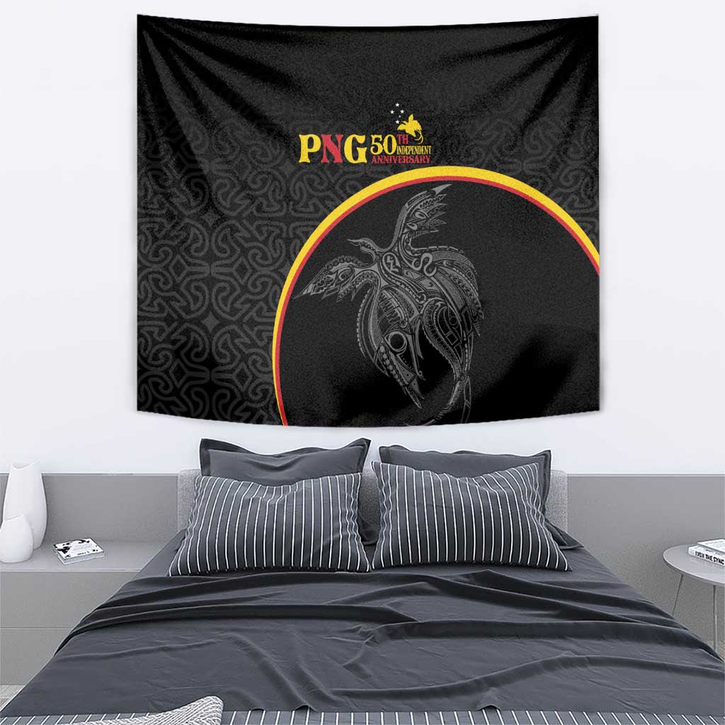 Papua New Guinea 50th Independence Day Tapestry Simple Oro Tapa Pattern - Polynesian Pride