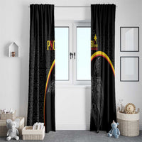 Papua New Guinea 50th Independence Day Window Curtain Simple Oro Tapa Pattern - Polynesian Pride