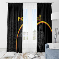 Papua New Guinea 50th Independence Day Window Curtain Simple Oro Tapa Pattern - Polynesian Pride
