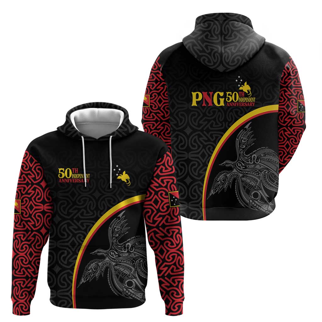Papua New Guinea 50th Independence Day Zip Hoodie Simple Oro Tapa Pattern - Polynesian Pride