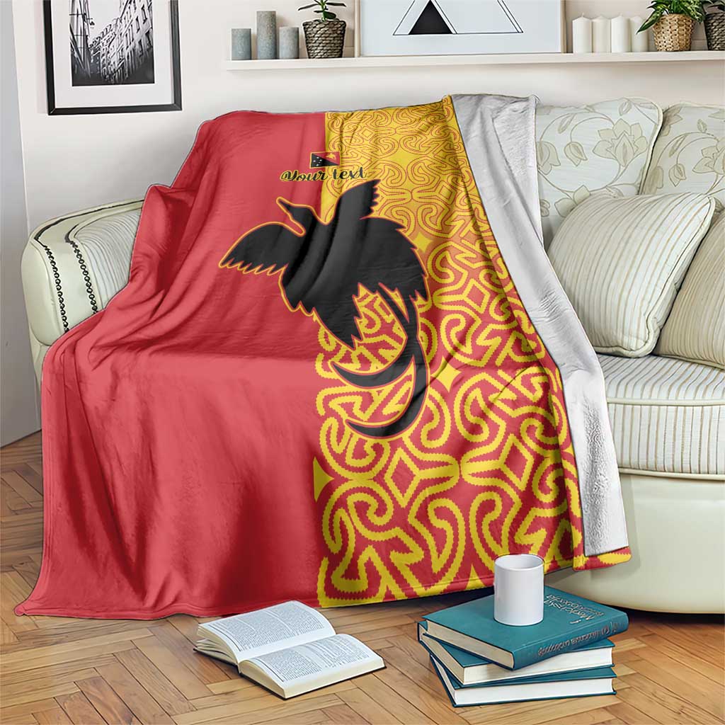 Papua New Guinea Oro Tapa Personalised Blanket Simple Bird of Paradise Style - Polynesian Pride