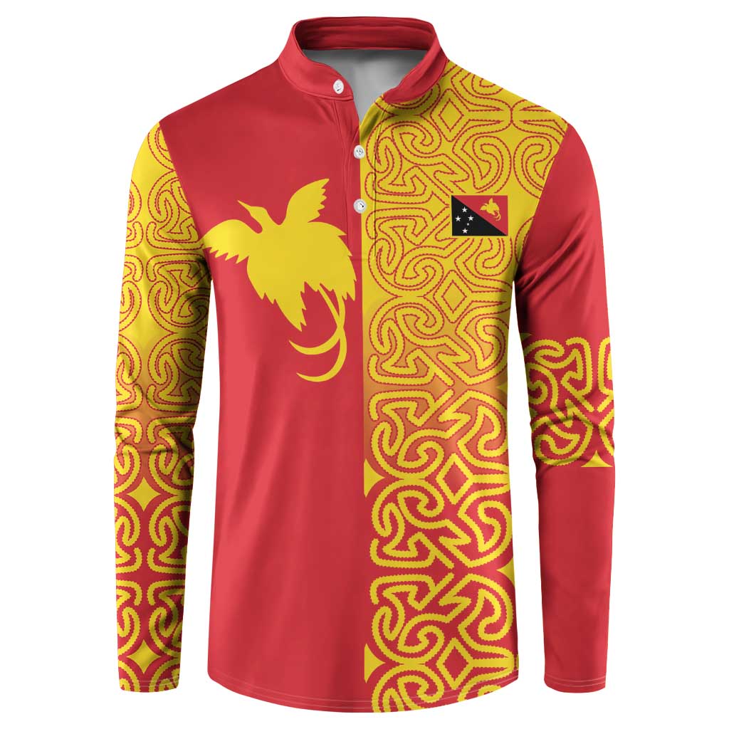 Papua New Guinea Oro Tapa Personalised Button Sweatshirt Simple Bird of Paradise Style - Polynesian Pride