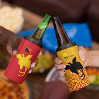 Papua New Guinea Oro Tapa Personalised 4 in 1 Can Cooler Tumbler Simple Bird of Paradise Style - Polynesian Pride