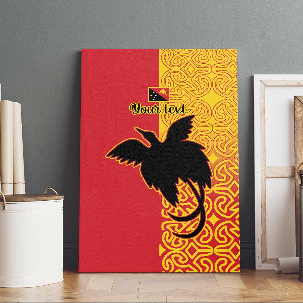 Papua New Guinea Oro Tapa Personalised Canvas Wall Art Simple Bird of Paradise Style - Polynesian Pride