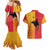 Papua New Guinea Oro Tapa Personalised Couples Matching Mermaid Dress and Hawaiian Shirt Simple Bird of Paradise Style - Polynesian Pride