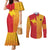 Papua New Guinea Oro Tapa Personalised Couples Matching Mermaid Dress and Long Sleeve Button Shirt Simple Bird of Paradise Style - Polynesian Pride