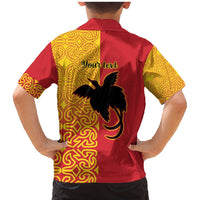 Papua New Guinea Oro Tapa Personalised Family Matching Mermaid Dress and Hawaiian Shirt Simple Bird of Paradise Style - Polynesian Pride
