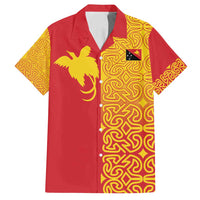 Papua New Guinea Oro Tapa Personalised Family Matching Puletasi and Hawaiian Shirt Simple Bird of Paradise Style LT9 Dad's Shirt - Short Sleeve Red - Polynesian Pride