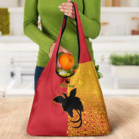 Papua New Guinea Oro Tapa Personalised Grocery Bag Simple Bird of Paradise Style - Polynesian Pride