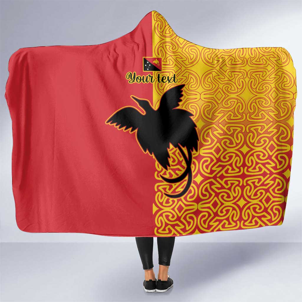 Papua New Guinea Oro Tapa Personalised Hooded Blanket Simple Bird of Paradise Style LT9 One Size Red - Polynesian Pride