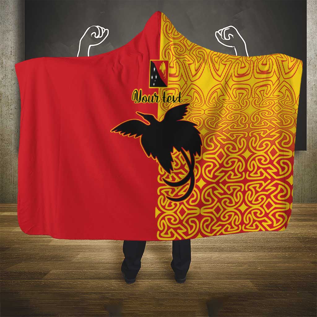 Papua New Guinea Oro Tapa Personalised Hooded Blanket Simple Bird of Paradise Style - Polynesian Pride
