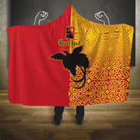 Papua New Guinea Oro Tapa Personalised Hooded Blanket Simple Bird of Paradise Style - Polynesian Pride