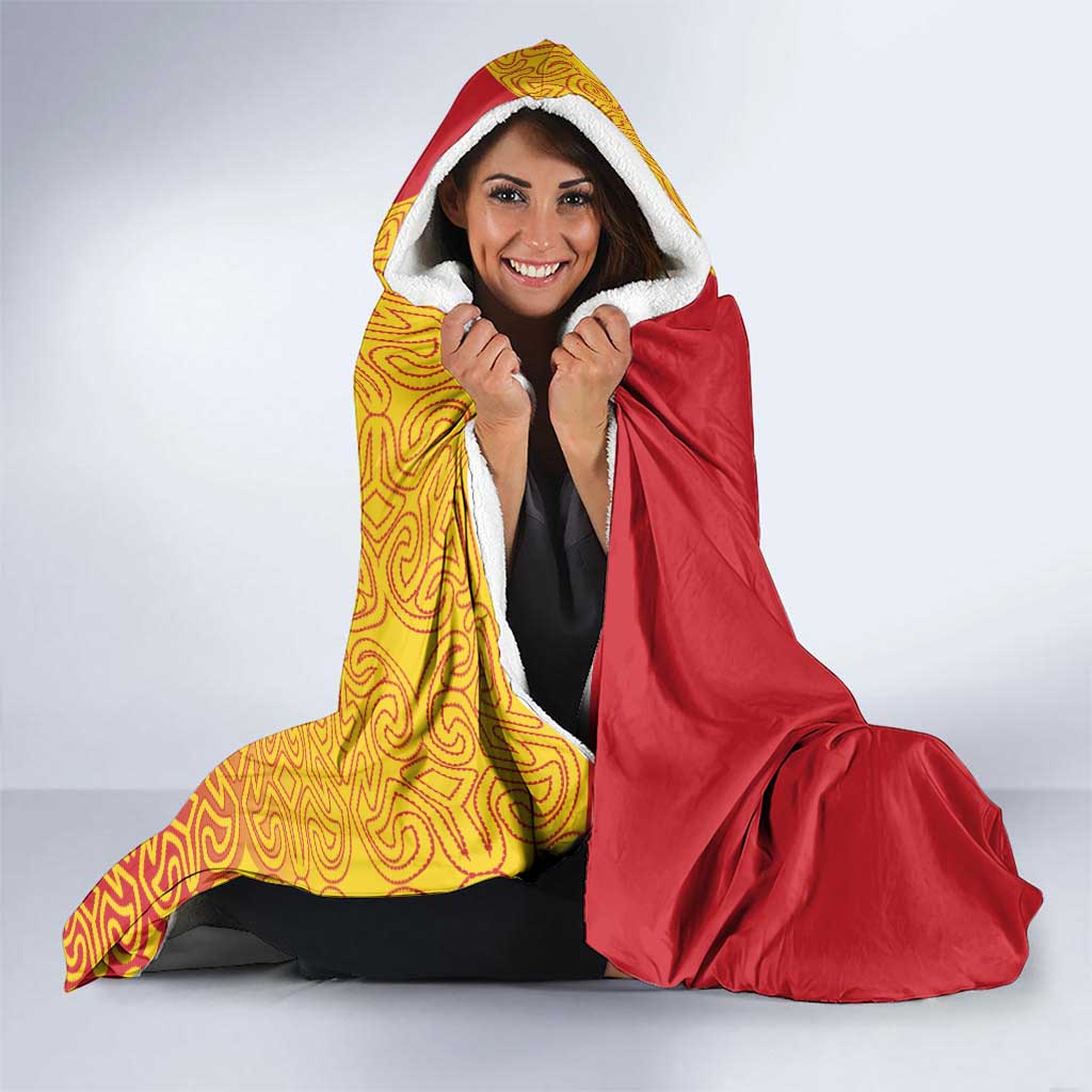 Papua New Guinea Oro Tapa Personalised Hooded Blanket Simple Bird of Paradise Style - Polynesian Pride