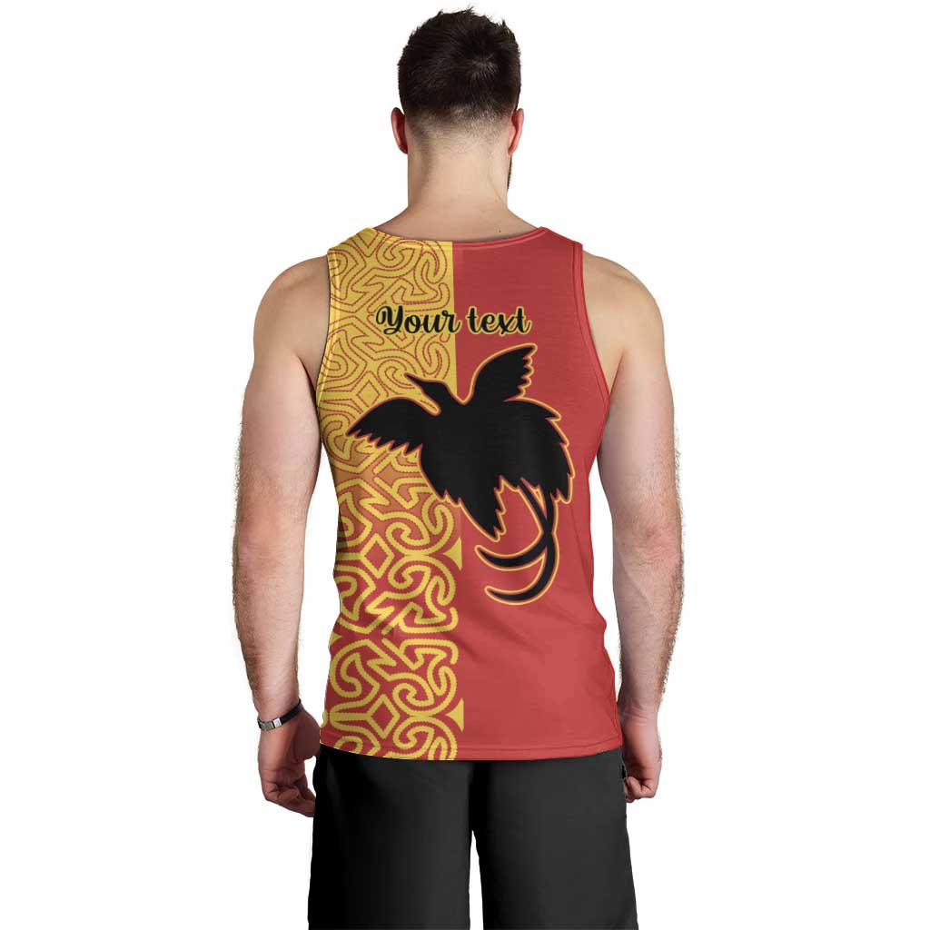 Papua New Guinea Oro Tapa Personalised Men Tank Top Simple Bird of Paradise Style - Polynesian Pride