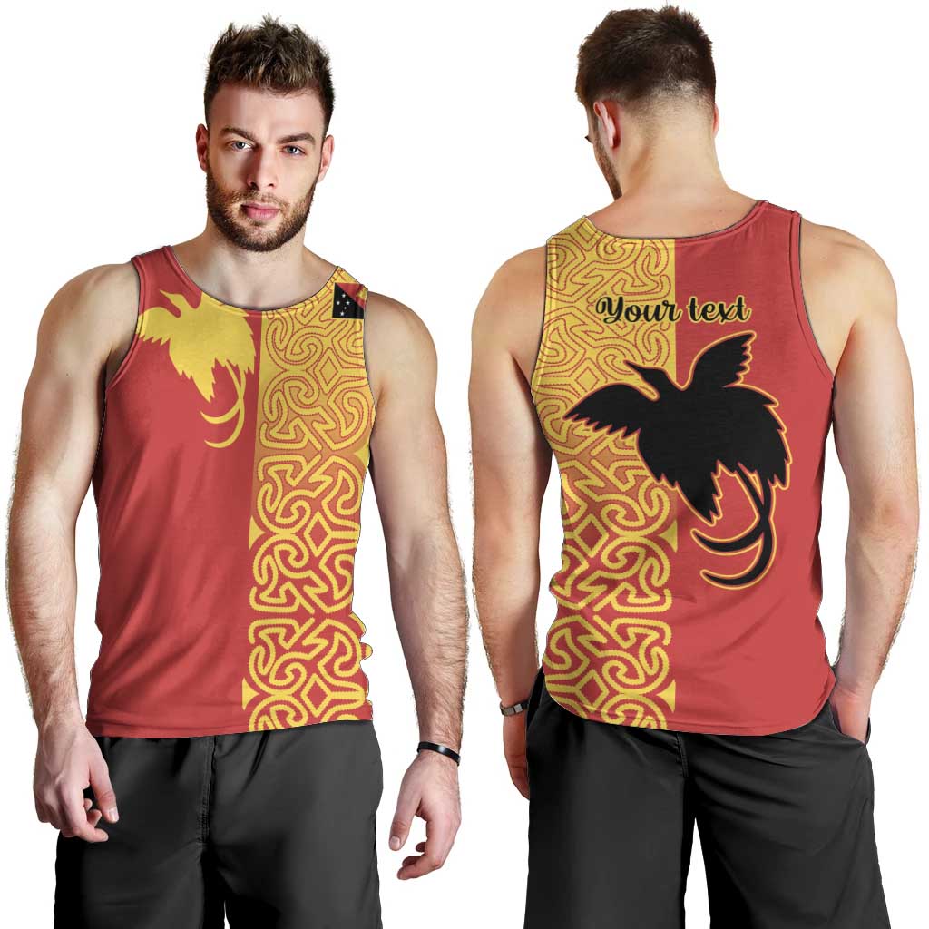 Papua New Guinea Oro Tapa Personalised Men Tank Top Simple Bird of Paradise Style - Polynesian Pride