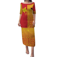 Papua New Guinea Oro Tapa Personalised Puletasi Simple Bird of Paradise Style - Polynesian Pride