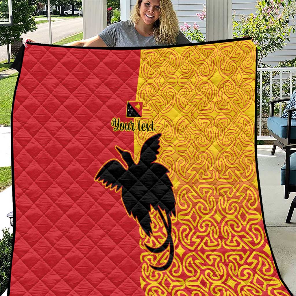 Papua New Guinea Oro Tapa Personalised Quilt Simple Bird of Paradise Style LT9 Red - Polynesian Pride