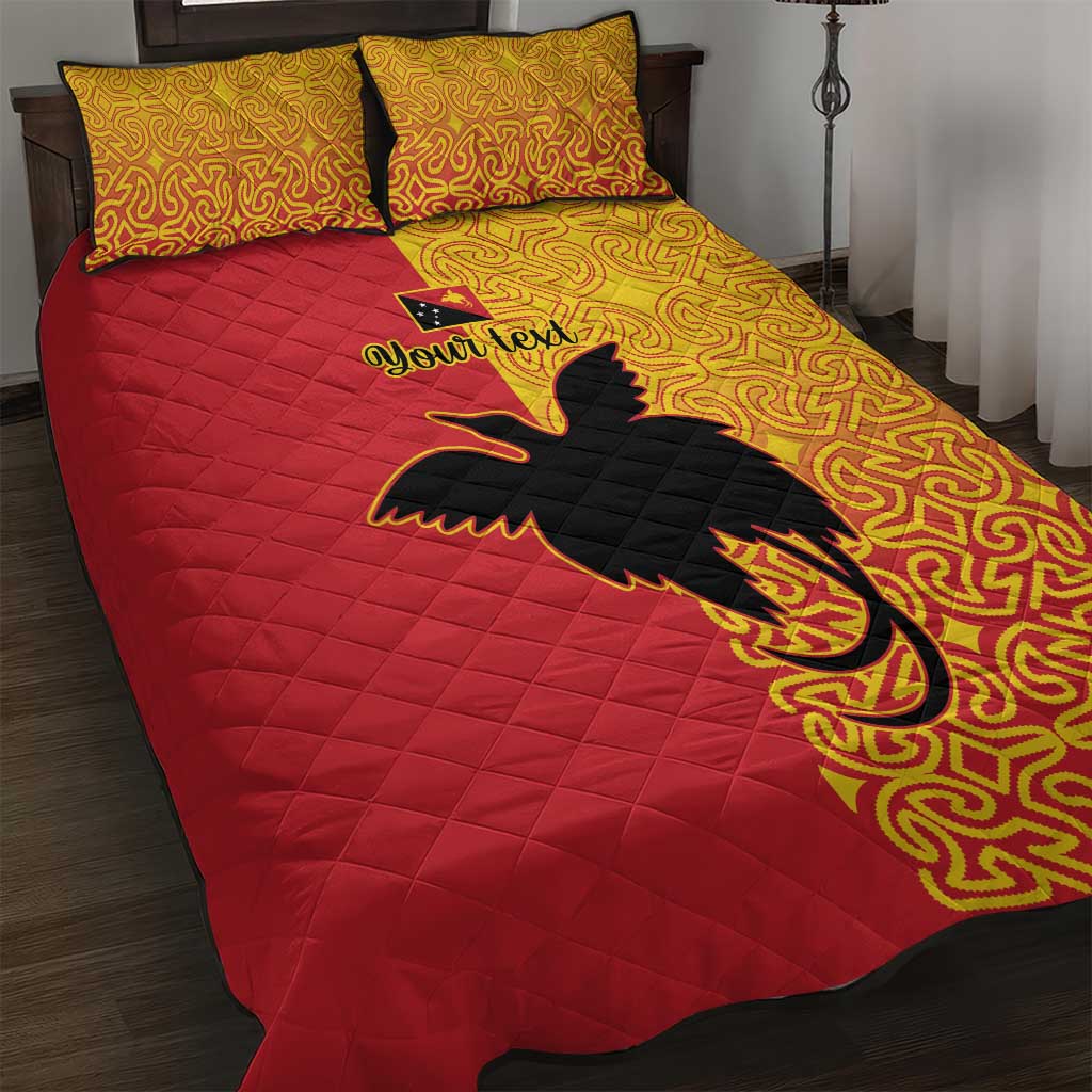 Papua New Guinea Oro Tapa Personalised Quilt Bed Set Simple Bird of Paradise Style LT9 Red - Polynesian Pride