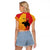 Papua New Guinea Oro Tapa Personalised Raglan Cropped T Shirt Simple Bird of Paradise Style - Polynesian Pride