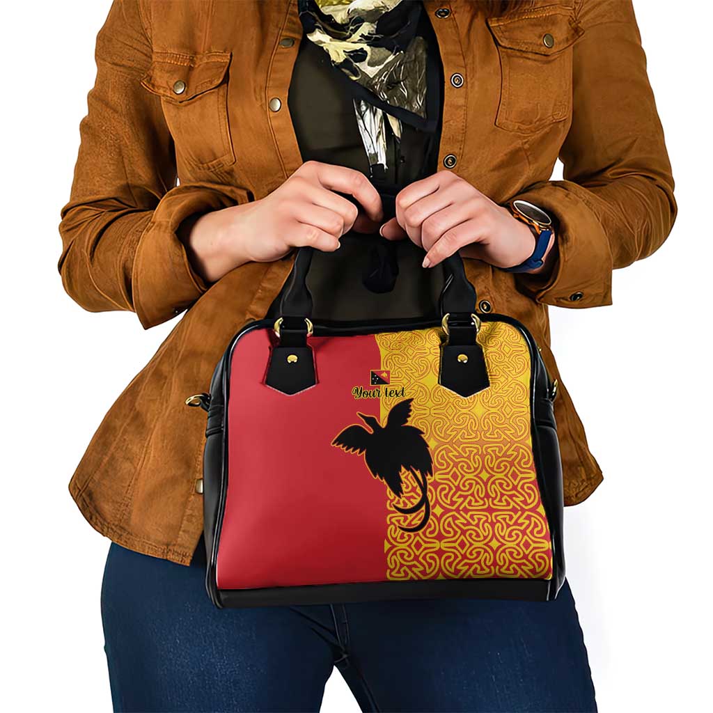 Papua New Guinea Oro Tapa Personalised Shoulder Handbag Simple Bird of Paradise Style - Polynesian Pride
