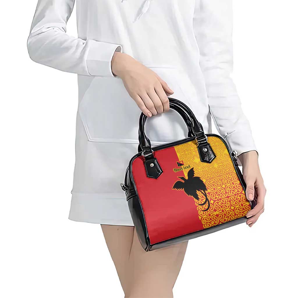 Papua New Guinea Oro Tapa Personalised Shoulder Handbag Simple Bird of Paradise Style - Polynesian Pride