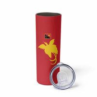 Papua New Guinea Oro Tapa Personalised Skinny Tumbler Simple Bird of Paradise Style - Polynesian Pride