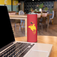 Papua New Guinea Oro Tapa Personalised Skinny Tumbler Simple Bird of Paradise Style - Polynesian Pride