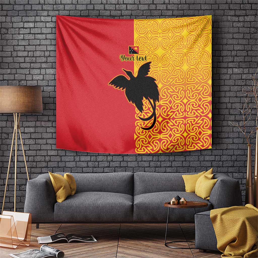 Papua New Guinea Oro Tapa Personalised Tapestry Simple Bird of Paradise Style LT9 Red - Polynesian Pride